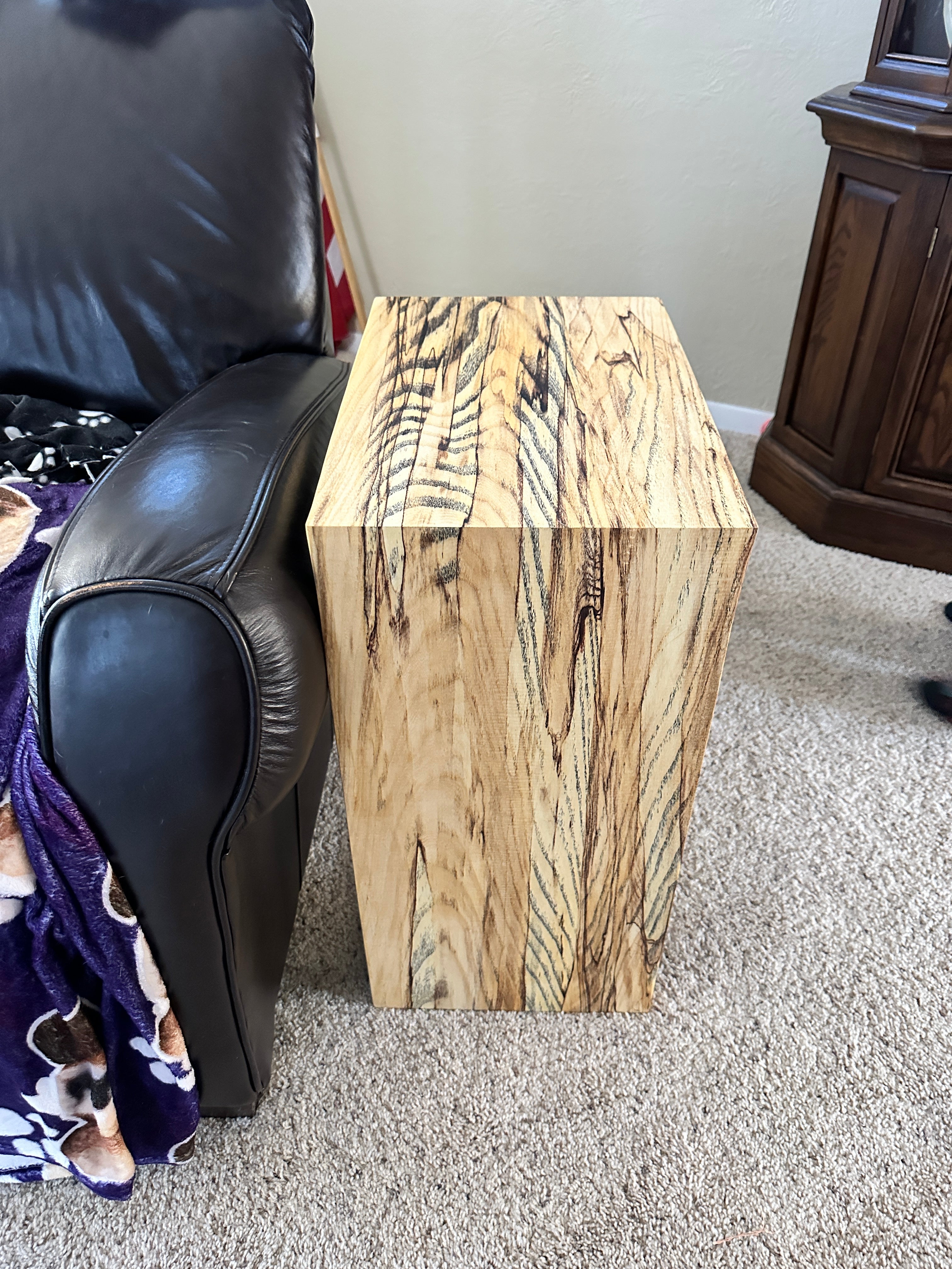 Spalted Maple Waterfall C-Table - Hazel Oak Farms