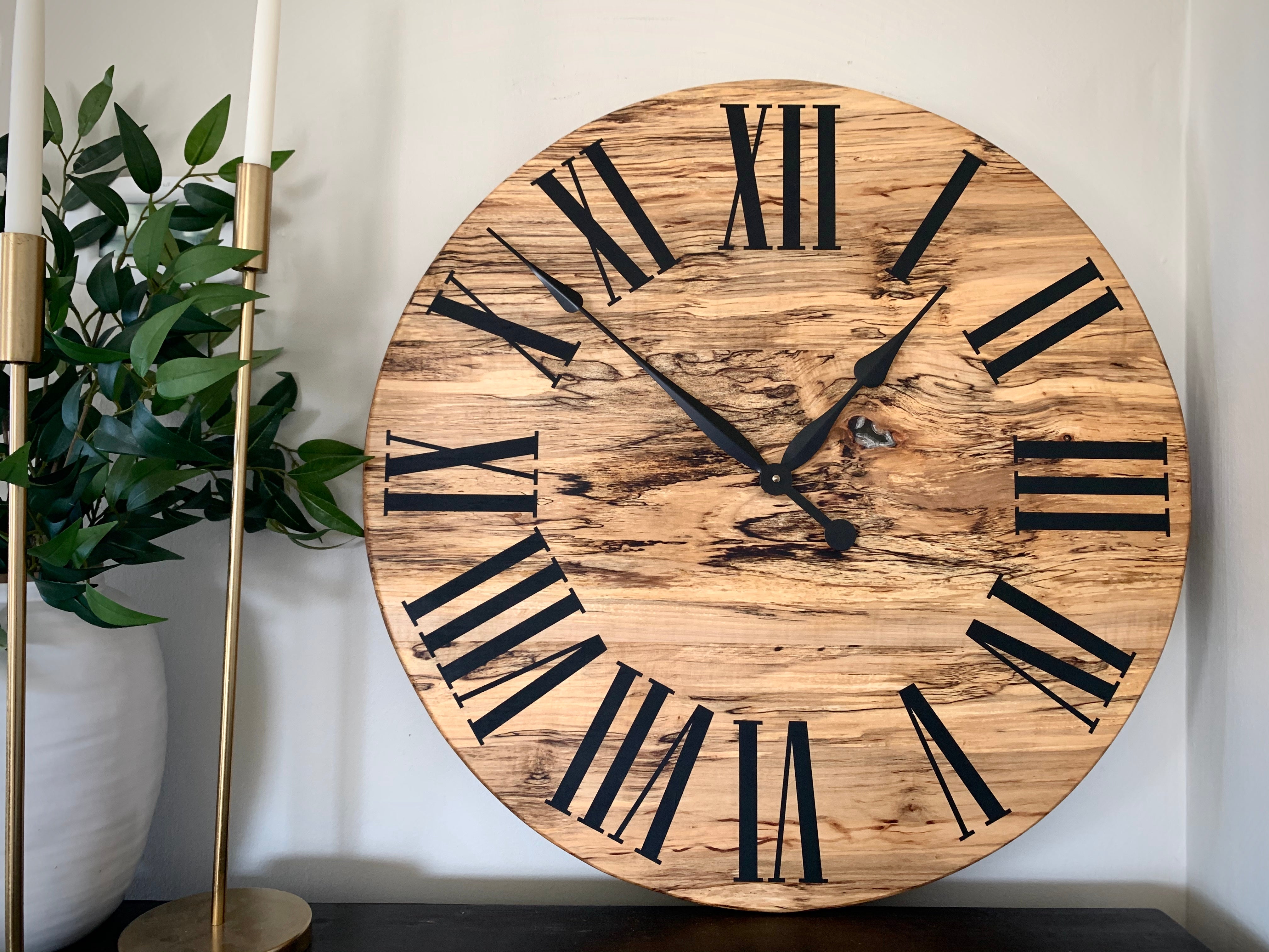 Simple Spalted Maple Wall Clock