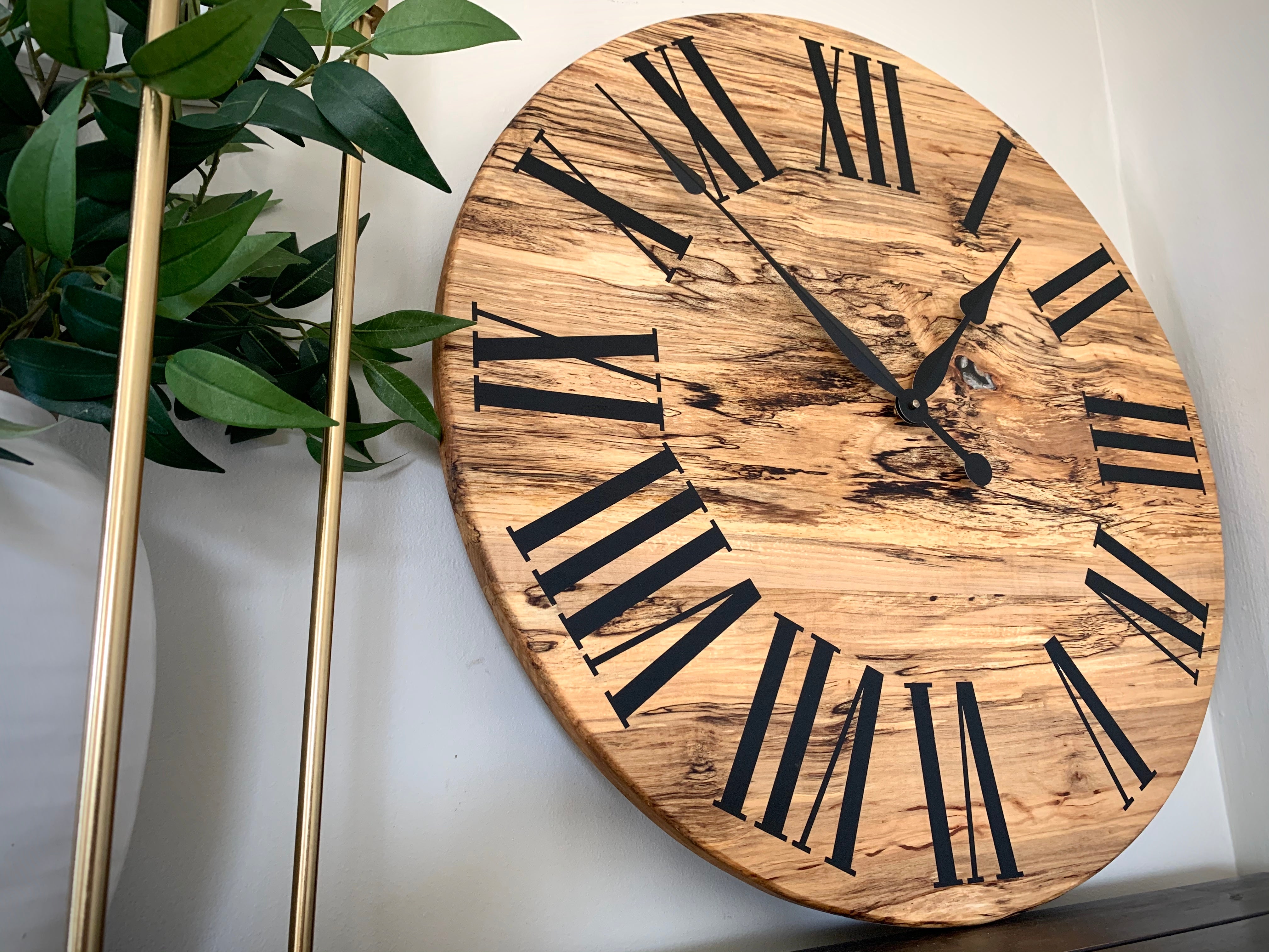 Simple Spalted Maple Wall Clock
