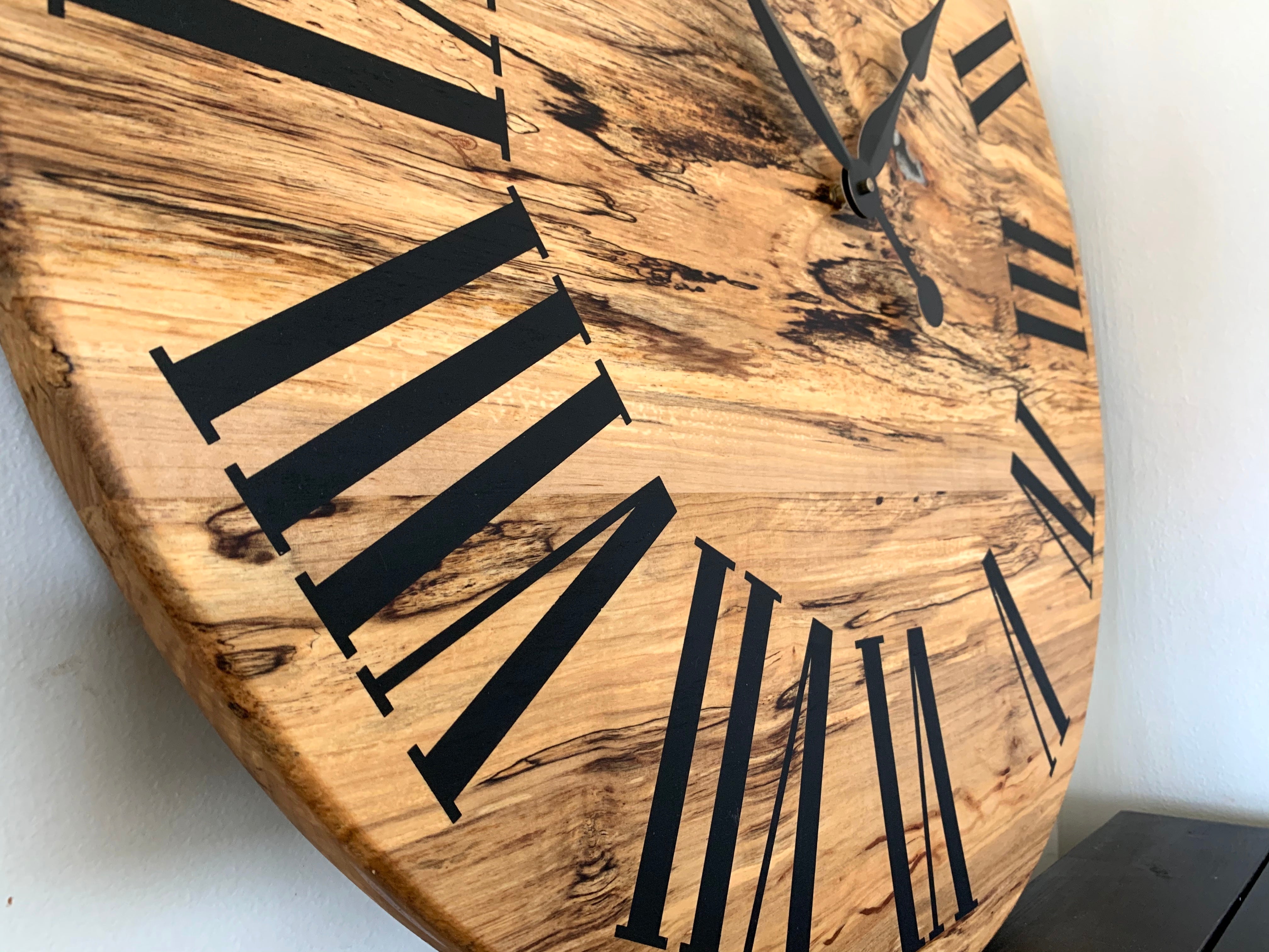 Simple Spalted Maple Wall Clock