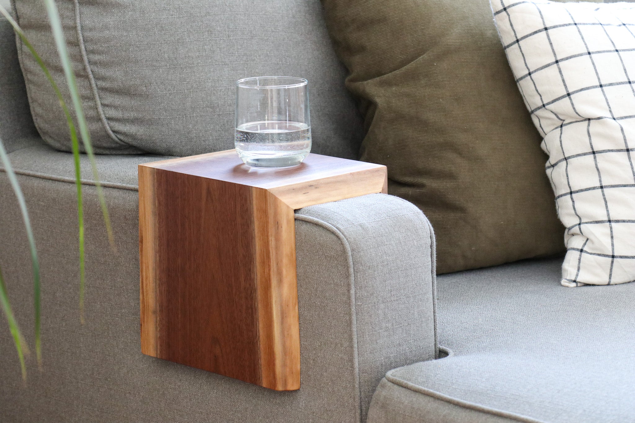 Live Edge Walnut Armrest Table - Hazel Oak Farms