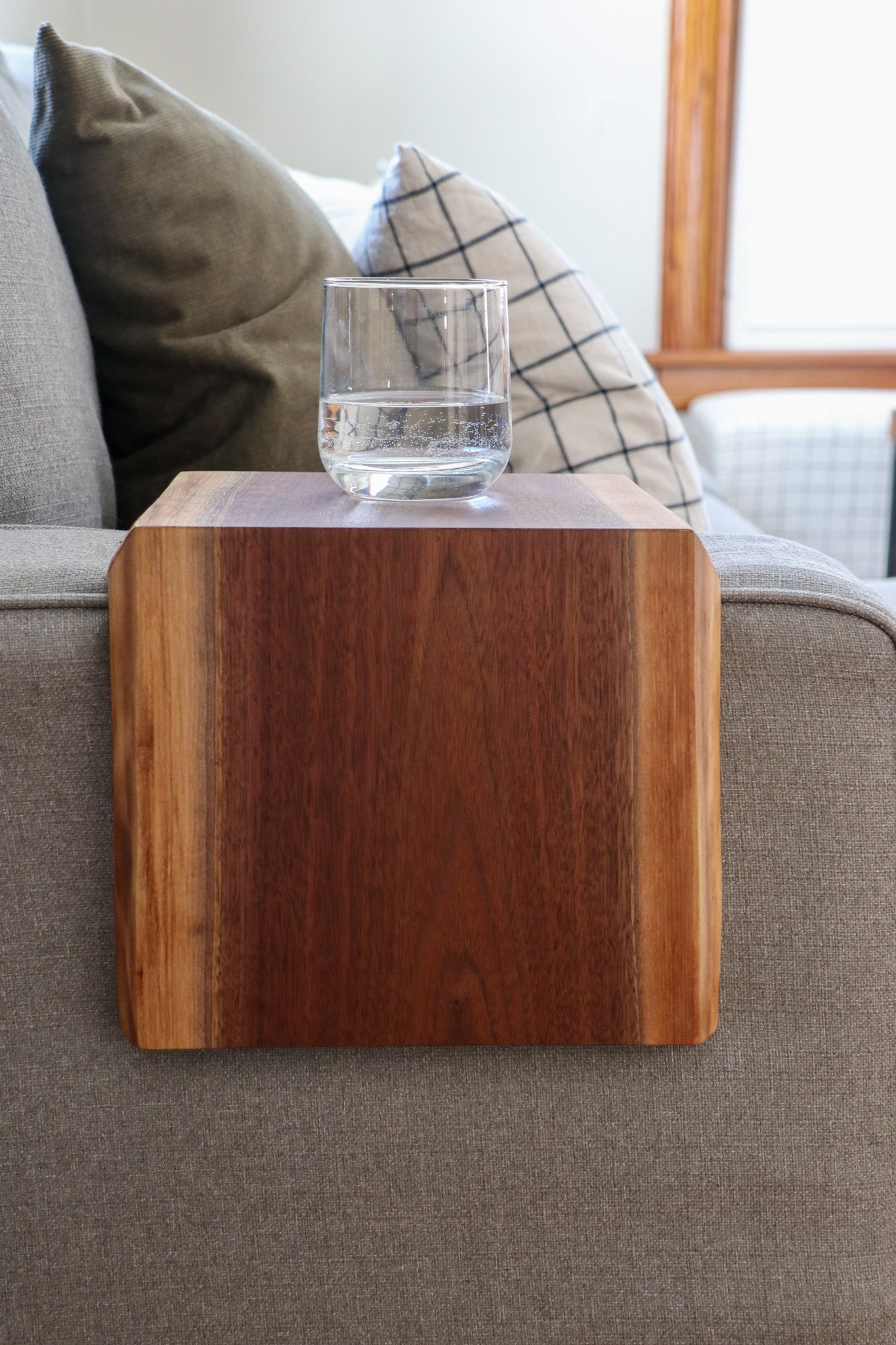 Live Edge Walnut Armrest Table - Hazel Oak Farms