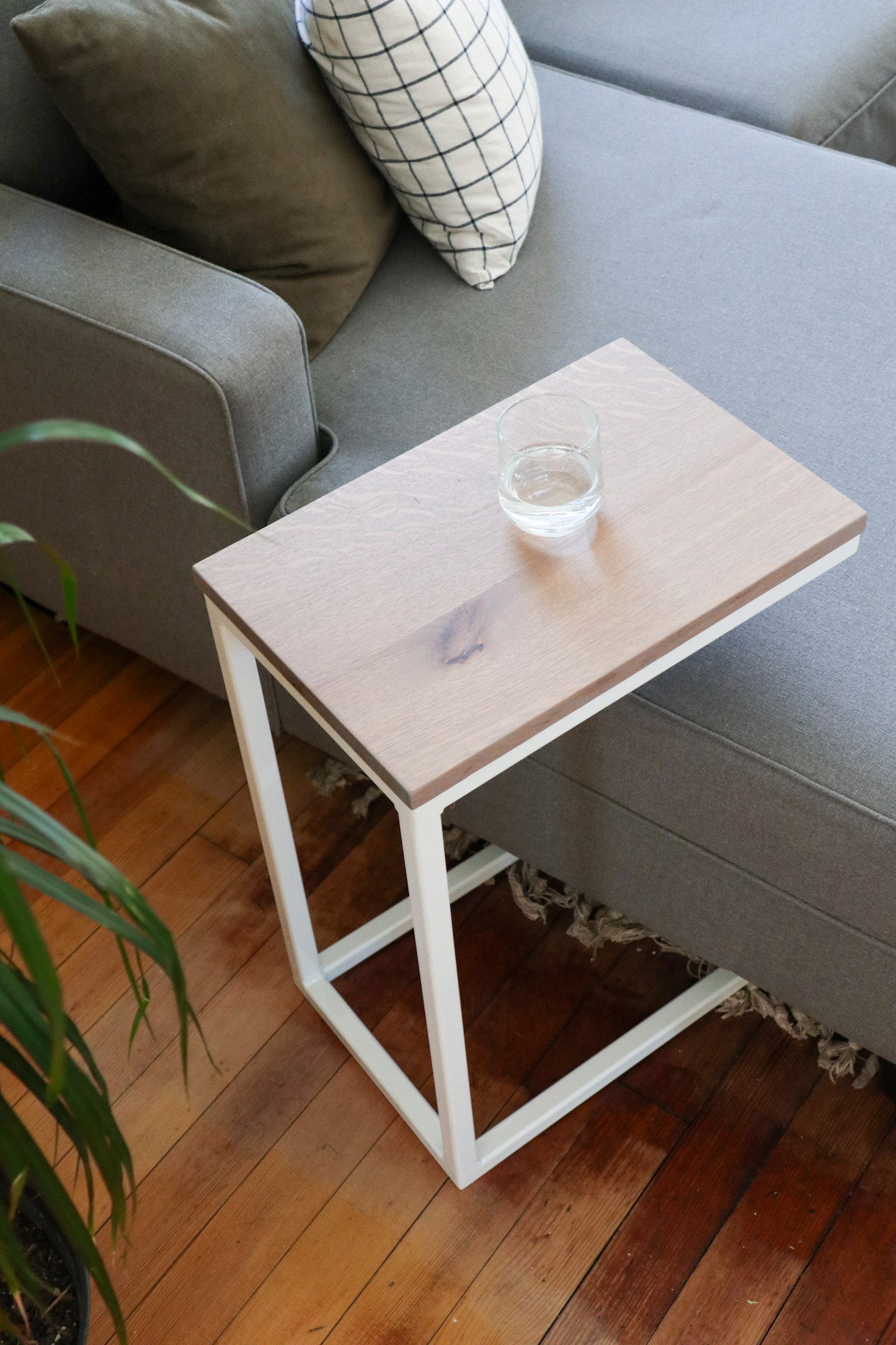 Grey Stained Oak Modern Side C Table