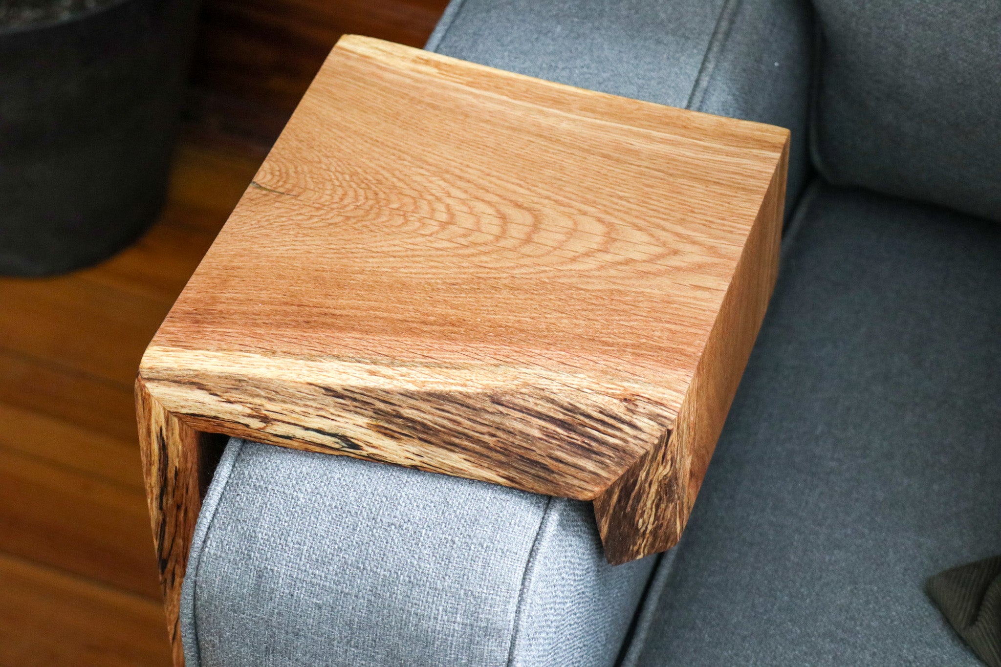 Live Edge White Oak 6&quot; Sofa Armrest Table (in stock)