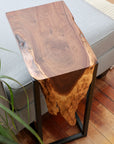 Live Edge Walnut Waterfall C Table - Hazel Oak Farms