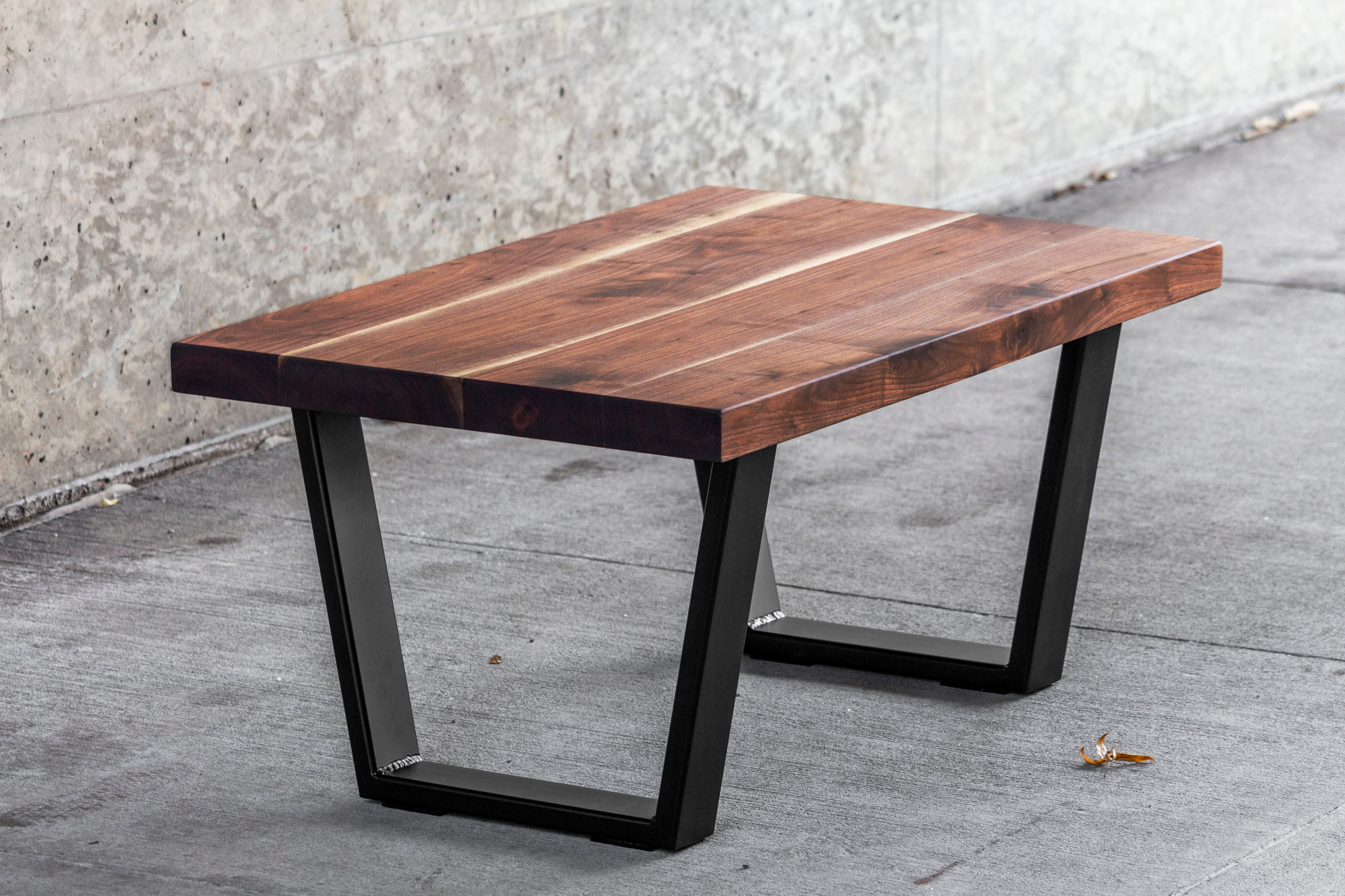 Modern Walnut and Steel Coffee Table