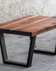 Modern Walnut and Steel Coffee Table