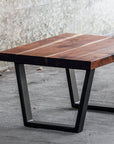 Modern Walnut and Steel Coffee Table