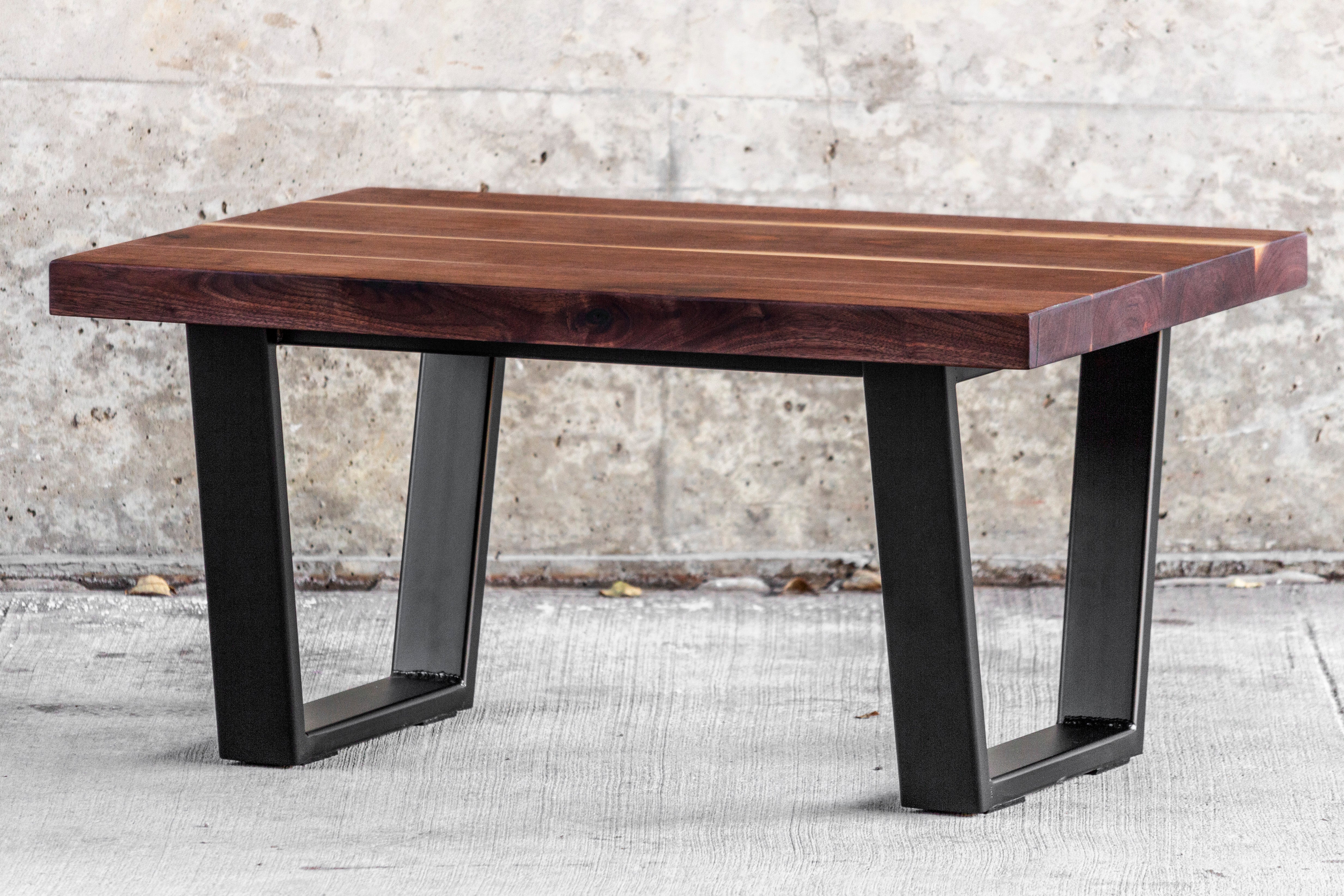 Modern Walnut and Steel Coffee Table