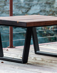 Modern Walnut and Steel Coffee Table