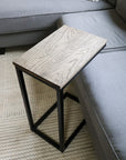 Solid Black Hackberry Wood C-Table