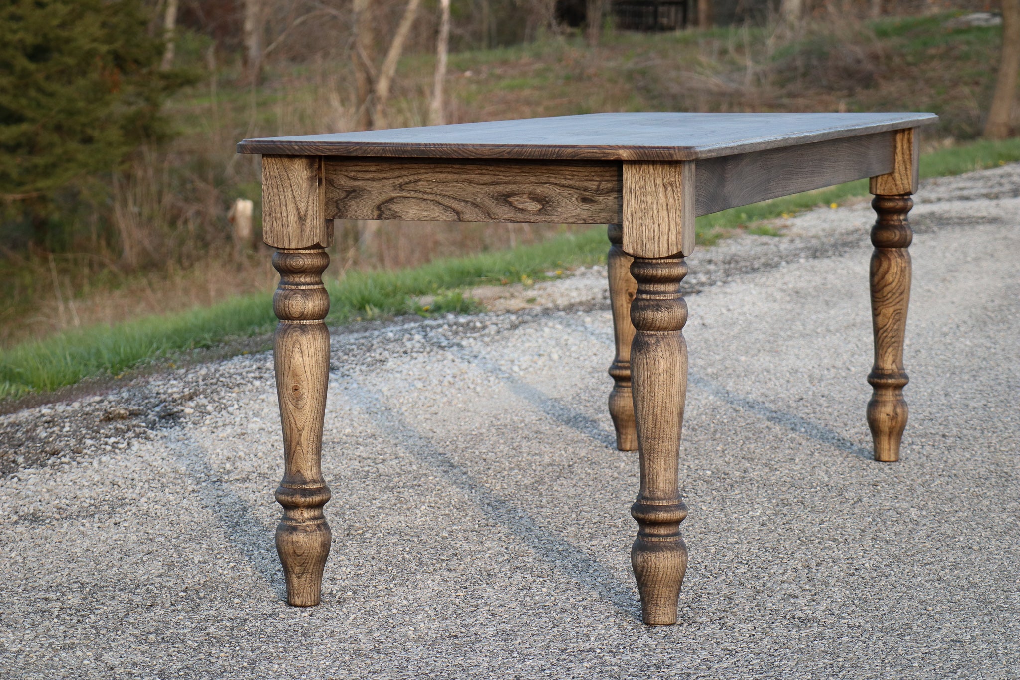 Classic Hackberry Hardwood Farmhouse Dining Table (in stock) Handmade Furniture in Iowa, USA