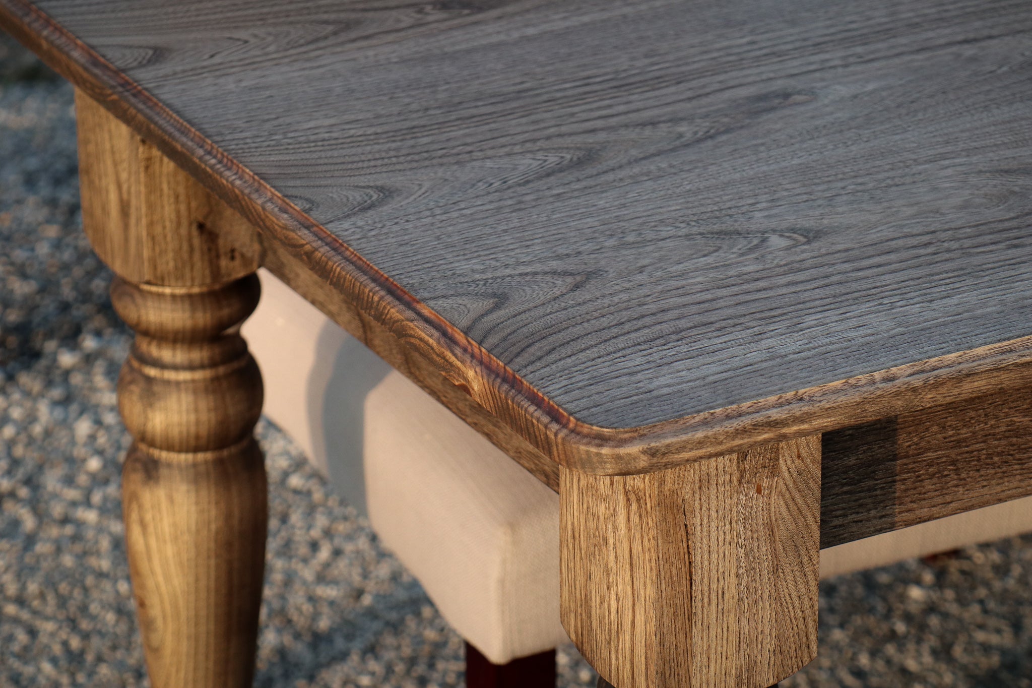 Classic Hackberry Hardwood Farmhouse Dining Table (in stock) Handmade Furniture in Iowa, USA