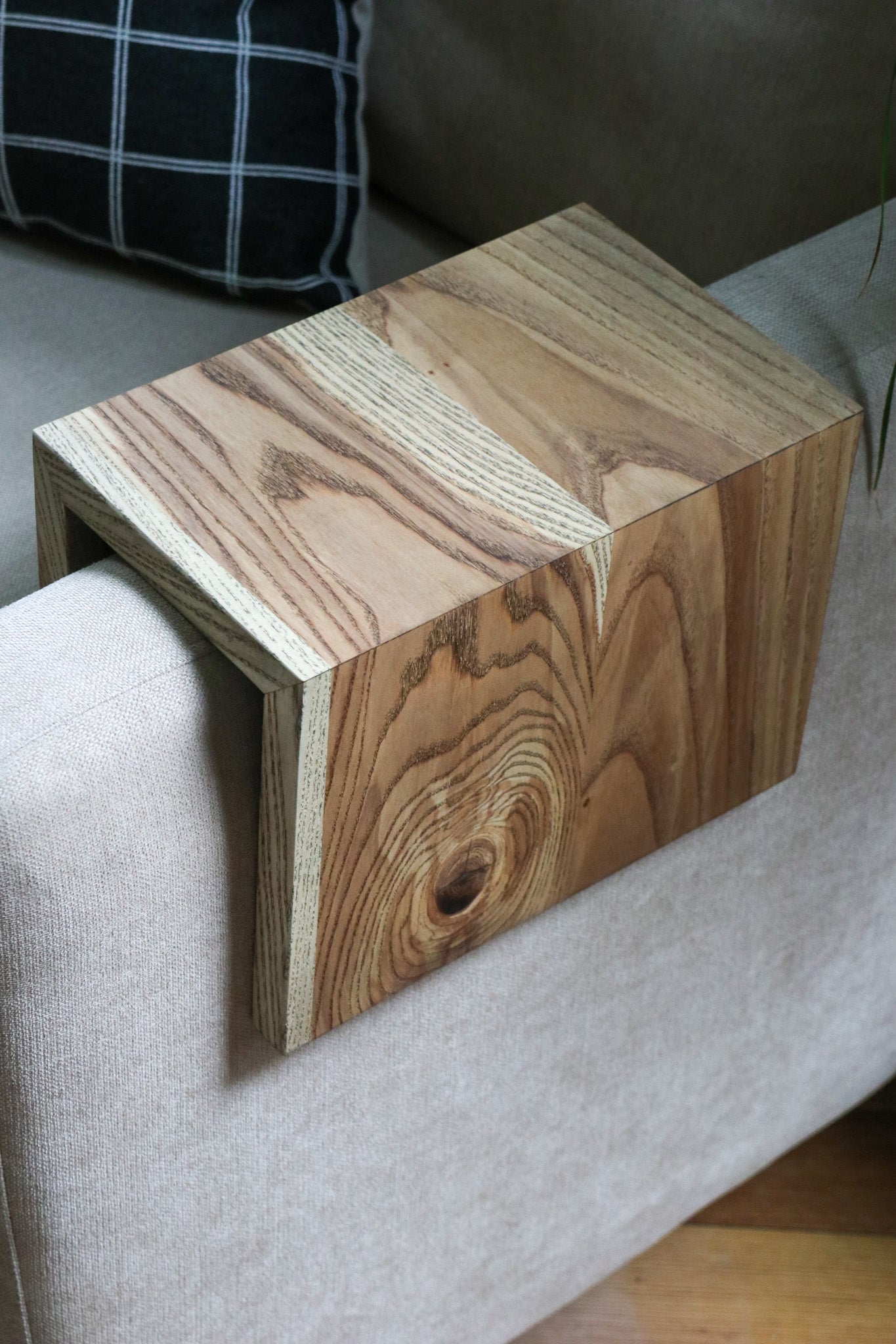 Solid 5" Ash Hardwood Armrest Table (in stock)