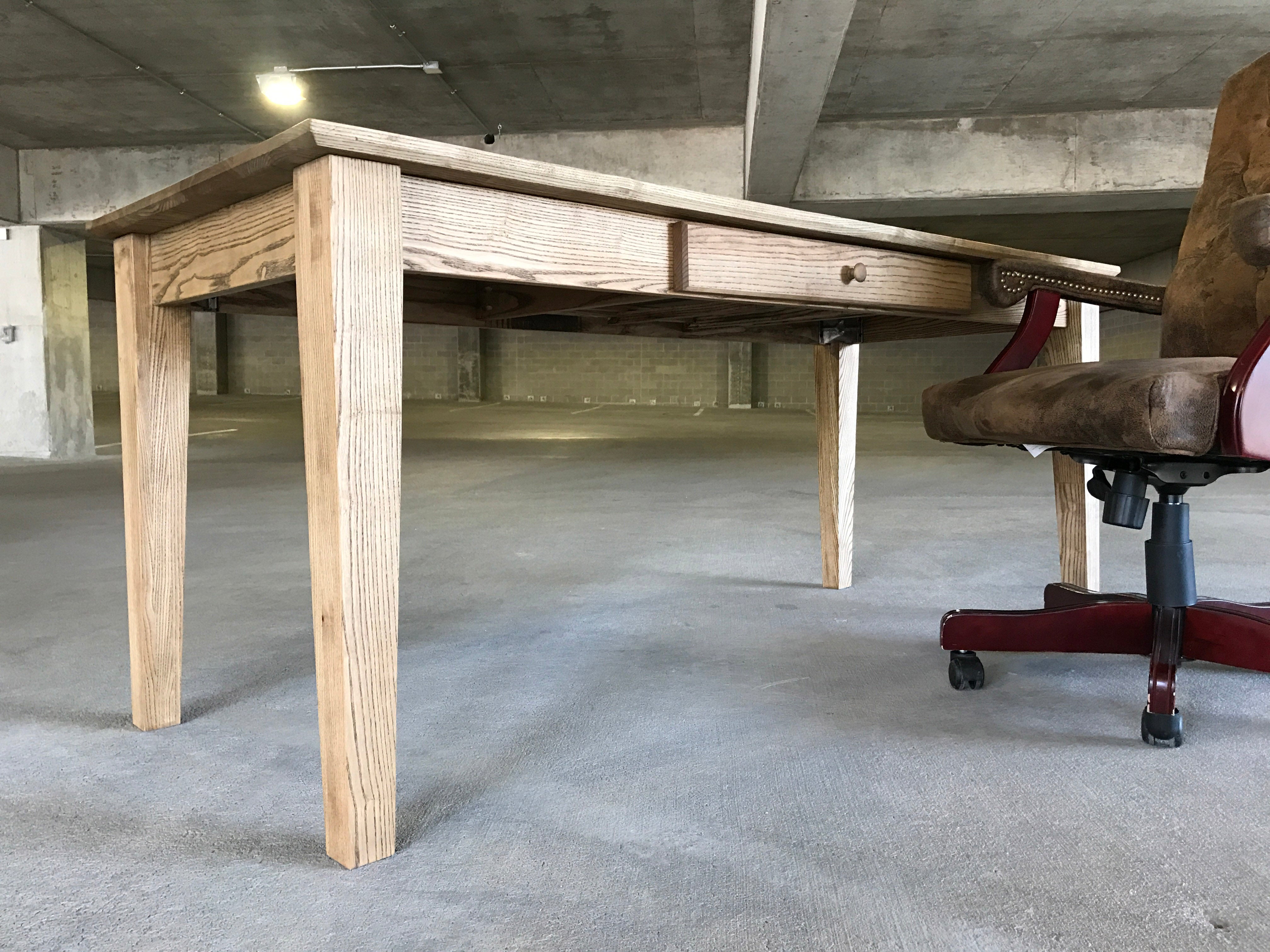 Modern Ash Wood Shaker Desk