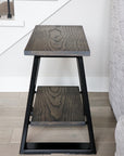 Tapered Industrial Wood & Metal Side Table