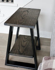 Tapered Industrial Wood & Metal Side Table