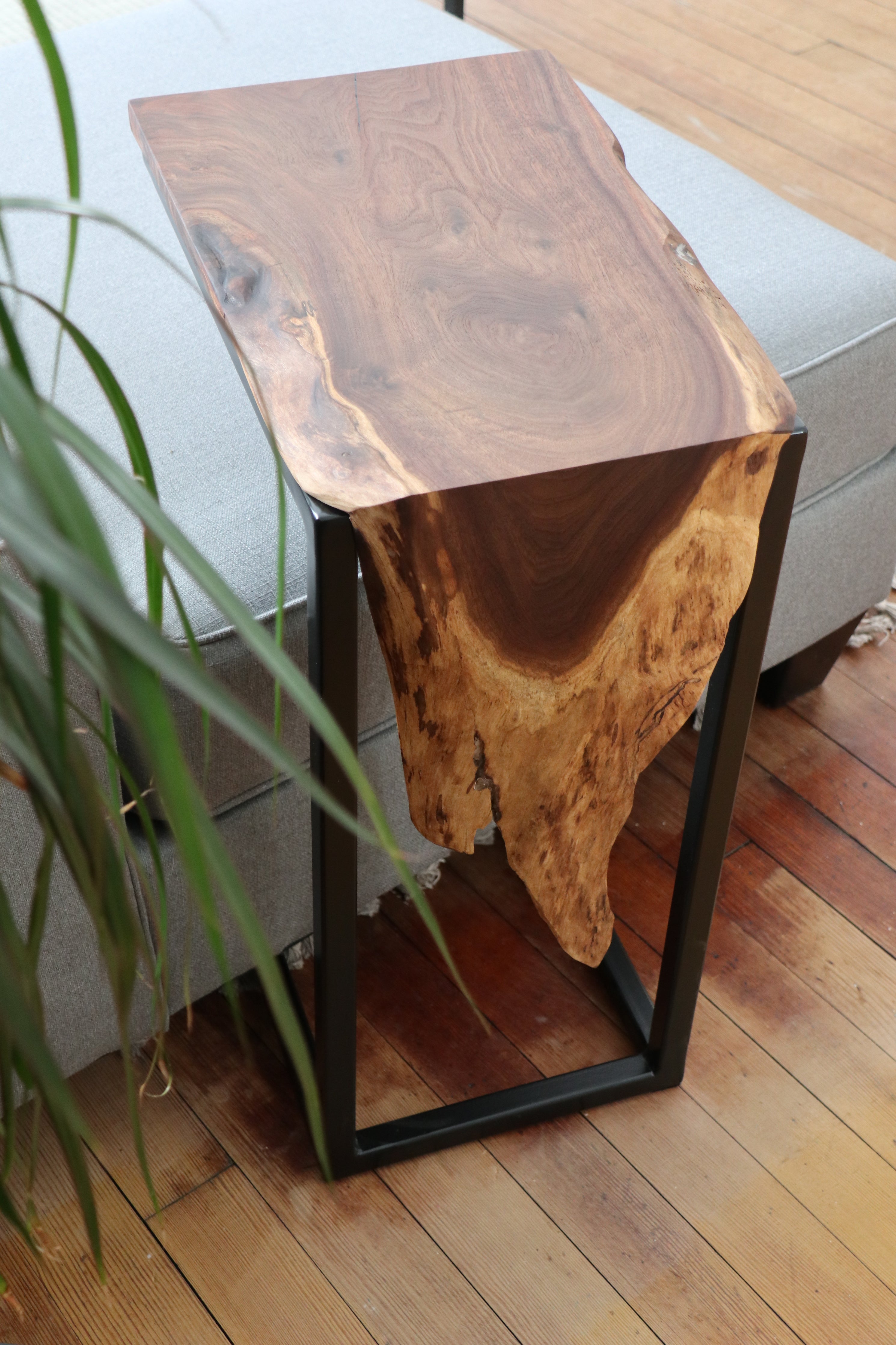 Live Edge Walnut Waterfall C Table - Hazel Oak Farms