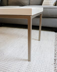 Modern White Maple Coffee Table with Gold Metal Base