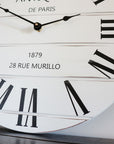 French Style White Lightly Distressed Large Wall Clock