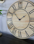 Soft Maple 18" Wood Clock with Black Roman Numerals (in stock)