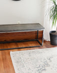 Modern Metal & Wood Bench