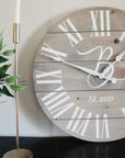 Large Customized Grey Wall Clock Handmade Furniture in Iowa, USA