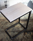 Solid White Washed Wood Laptop C Table