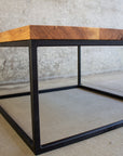 Industrial Solid Wood and Steel Coffee Table Handmade Furniture in Iowa, USA