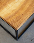 Industrial Solid Wood and Steel Coffee Table Handmade Furniture in Iowa, USA