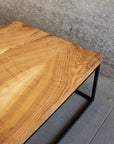 Industrial Solid Wood and Steel Coffee Table Handmade Furniture in Iowa, USA