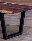 Modern Live Edge Walnut Dining Table with Black Tapered Steel Legs - Hazel Oak Farms