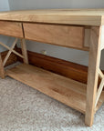 Farmhouse Modern Style Maple Console Entry Table Handmade Furniture in Iowa, USA