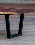 Modern Live Edge Walnut Dining Table with Black Tapered Steel Legs - Hazel Oak Farms