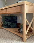 Farmhouse Modern Style Maple Console Entry Table Handmade Furniture in Iowa, USA