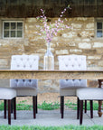 Farmhouse Dining Table with Stained Top and Turned Legs Handmade Furniture in Iowa, USA